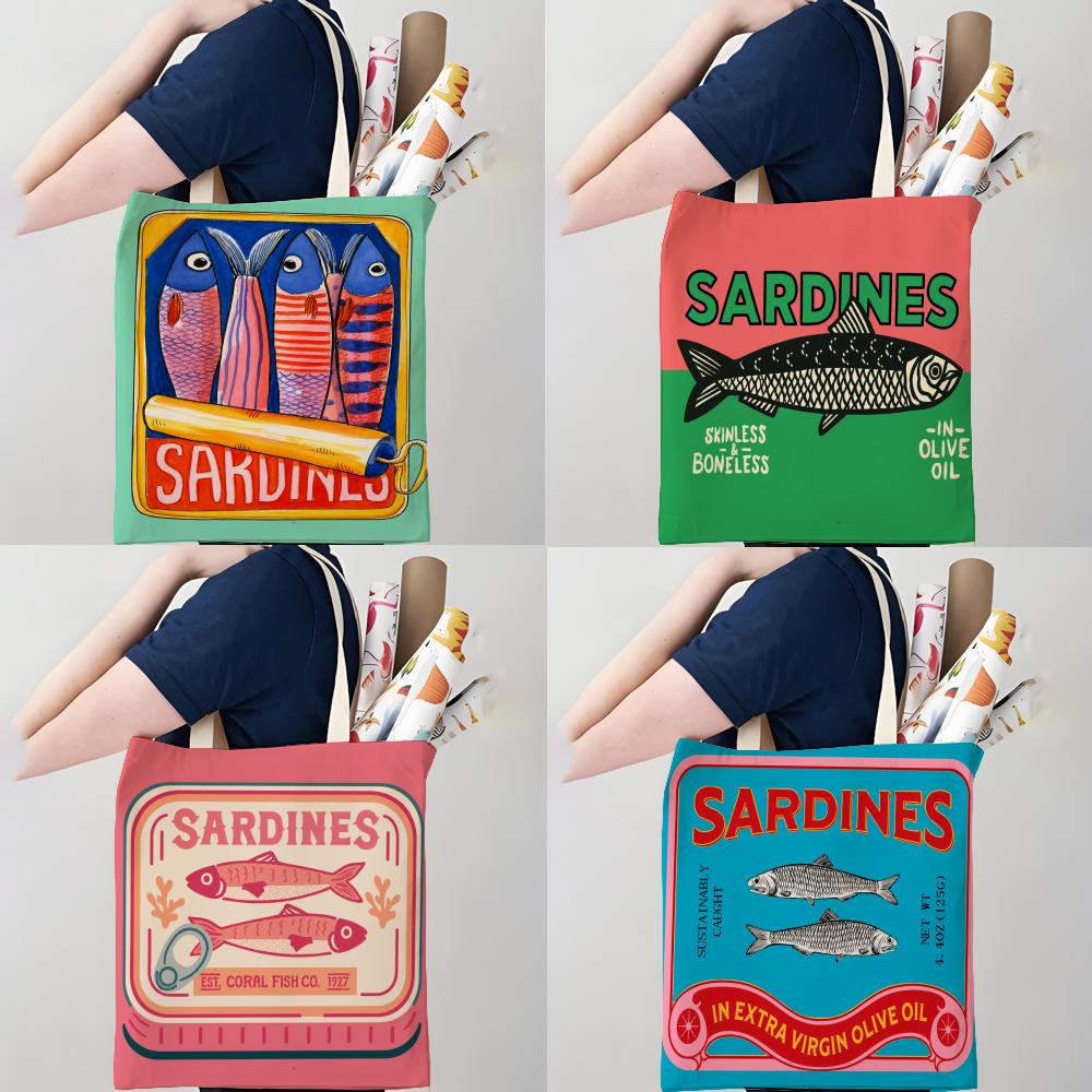 Vintage Fashion Labels - Vintage Sardine Tin Label Art Storage