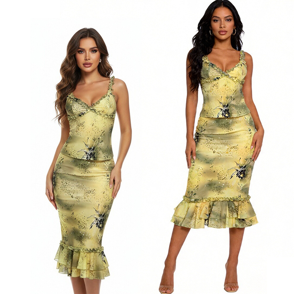 Women's Dress 2 Piece Floral P - V Vintage Fashion 评论和价格