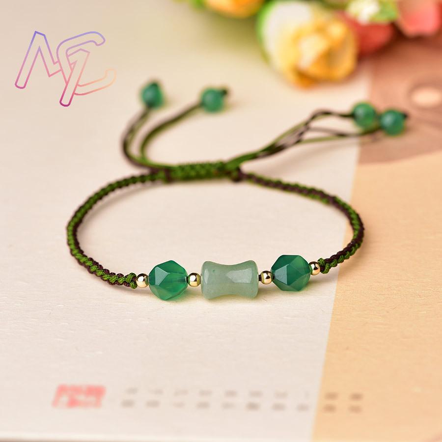 Green Natural Jade Beads Brace - Vintage Fashion 评论和价格
