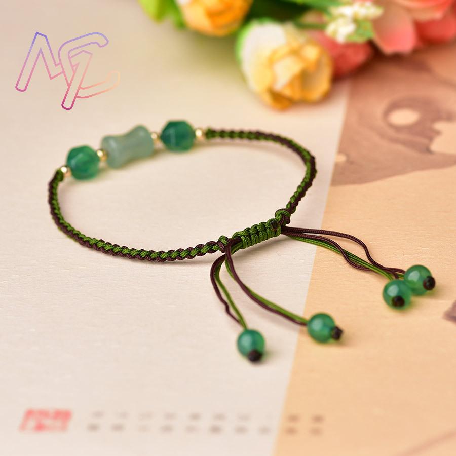 Green Natural Jade Beads Brace - Vintage Fashion 评论和价格