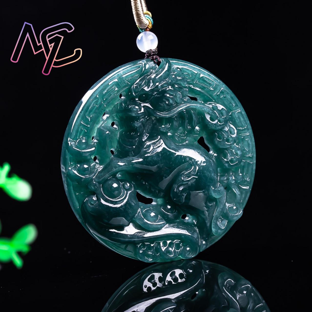 Myanmar Jadeite Dragon Pendant - Vintage Fashion 评论和价格