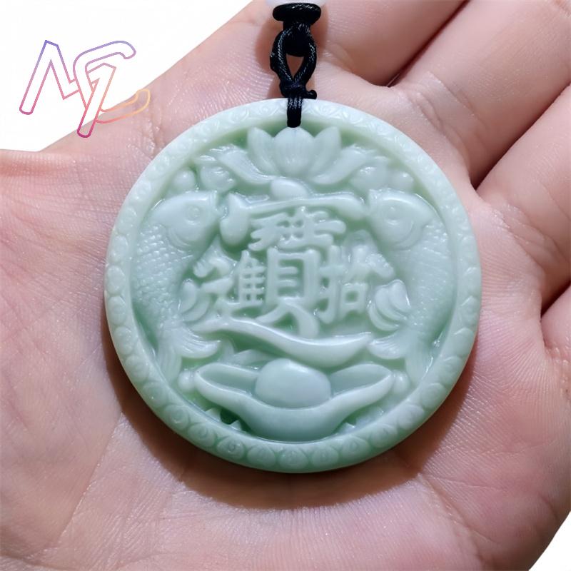 Green Real Jade Carp Fish Pend - Vintage Fashion 评论和价格