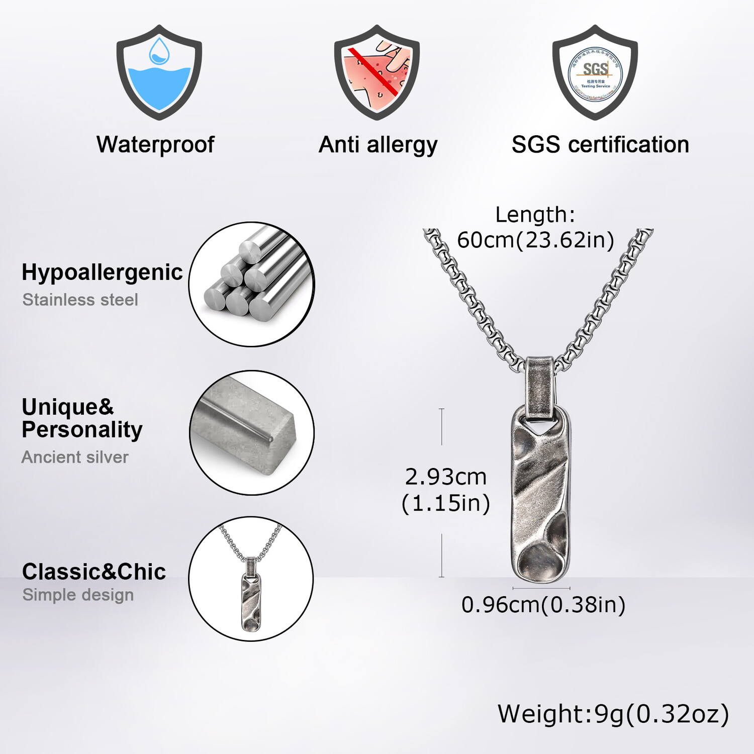 Small Dogtag Pendant Necklaces - Vintage Fashion Labels 评论和价格