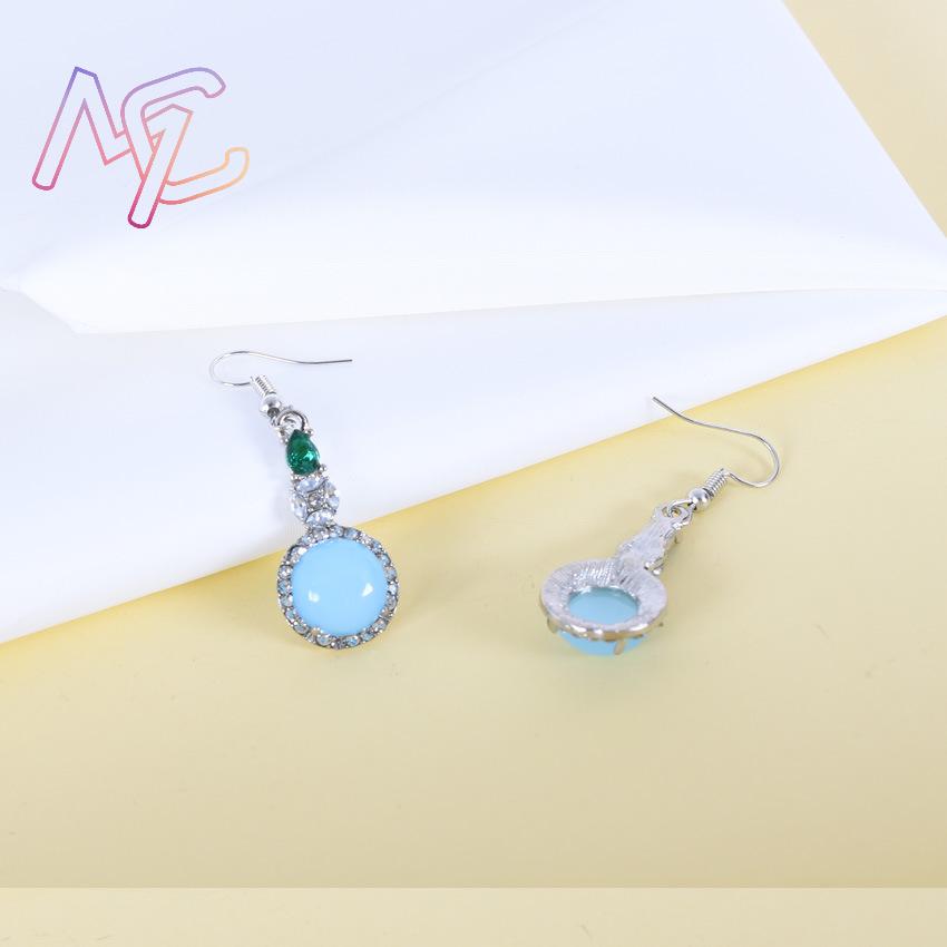 Blue Natural Jade Earrings Vin - Vintage Fashion 评论和价格