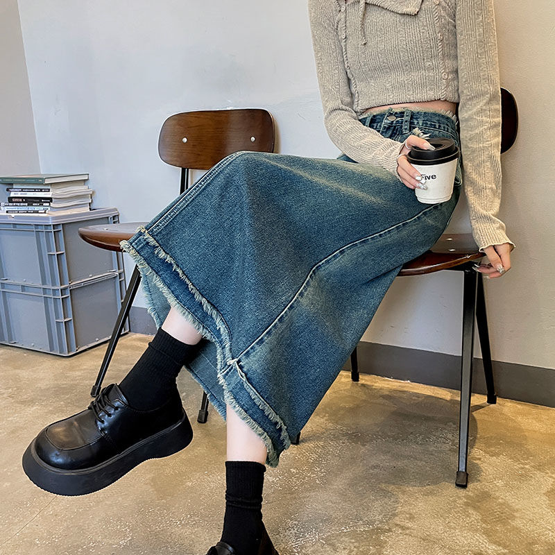 Skirts Women Midi Fashion High - Denim Skirt Midi Vintage 评论和价格
