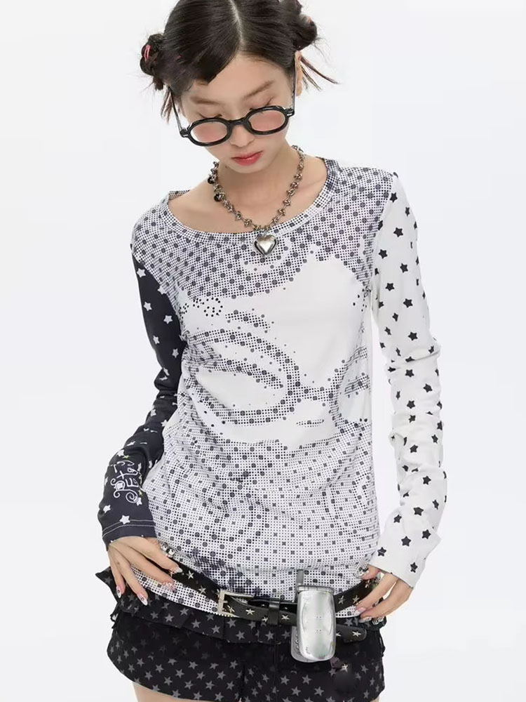 Y2k Aesthetic Long Sleeve T-sh - Vintage Fashion For Women 评论和价格