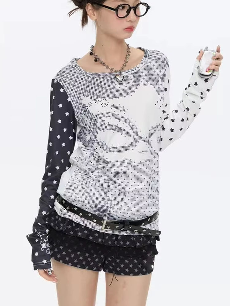 Y2k Aesthetic Long Sleeve T-sh - Vintage Fashion For Women 评论和价格