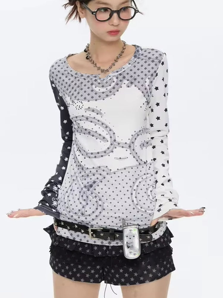 Y2k Aesthetic Long Sleeve T-sh - Vintage Fashion For Women 评论和价格