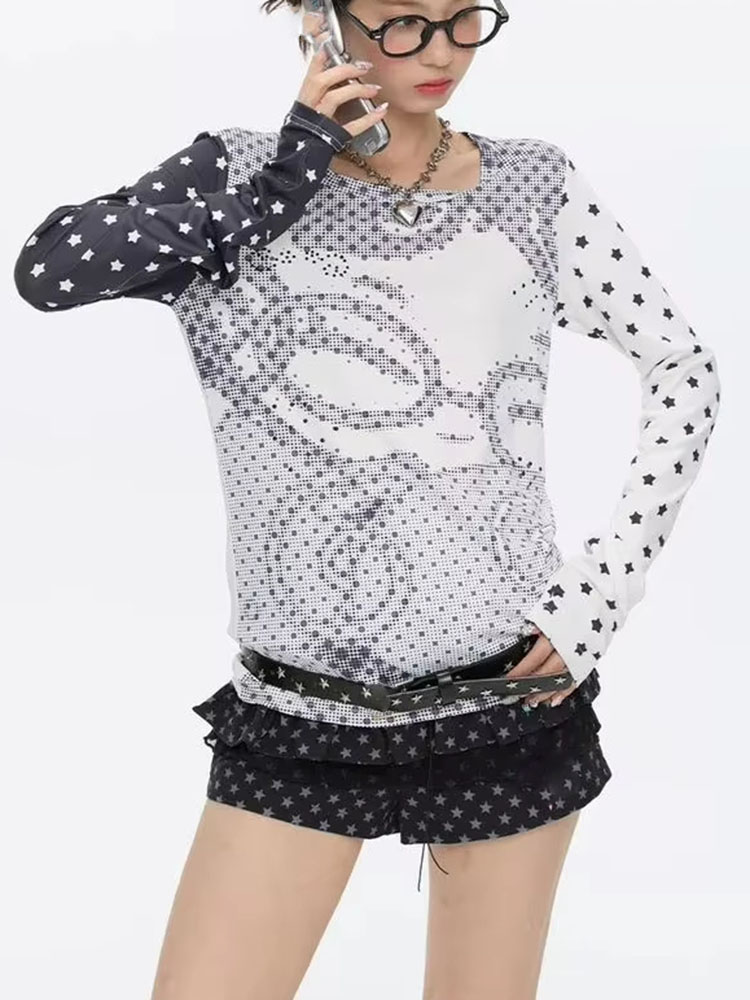 Y2k Aesthetic Long Sleeve T-sh - Vintage Fashion For Women 评论和价格