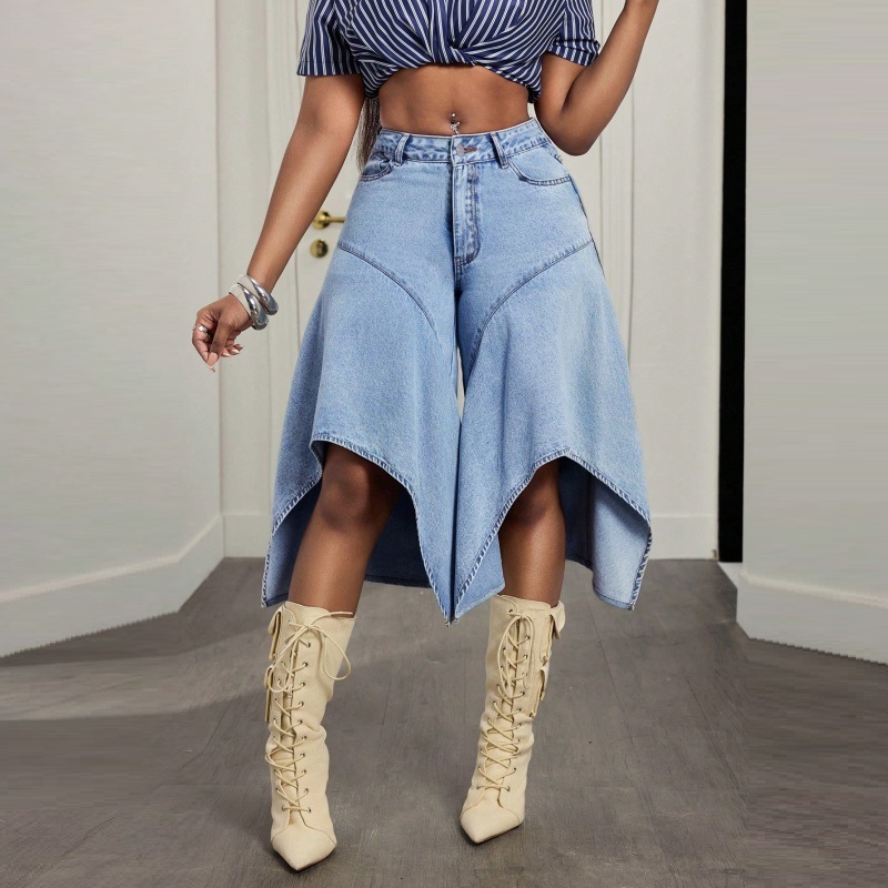 Women Irregular Asymmetrical H - Denim Skirt Midi Vintage 评论和价格