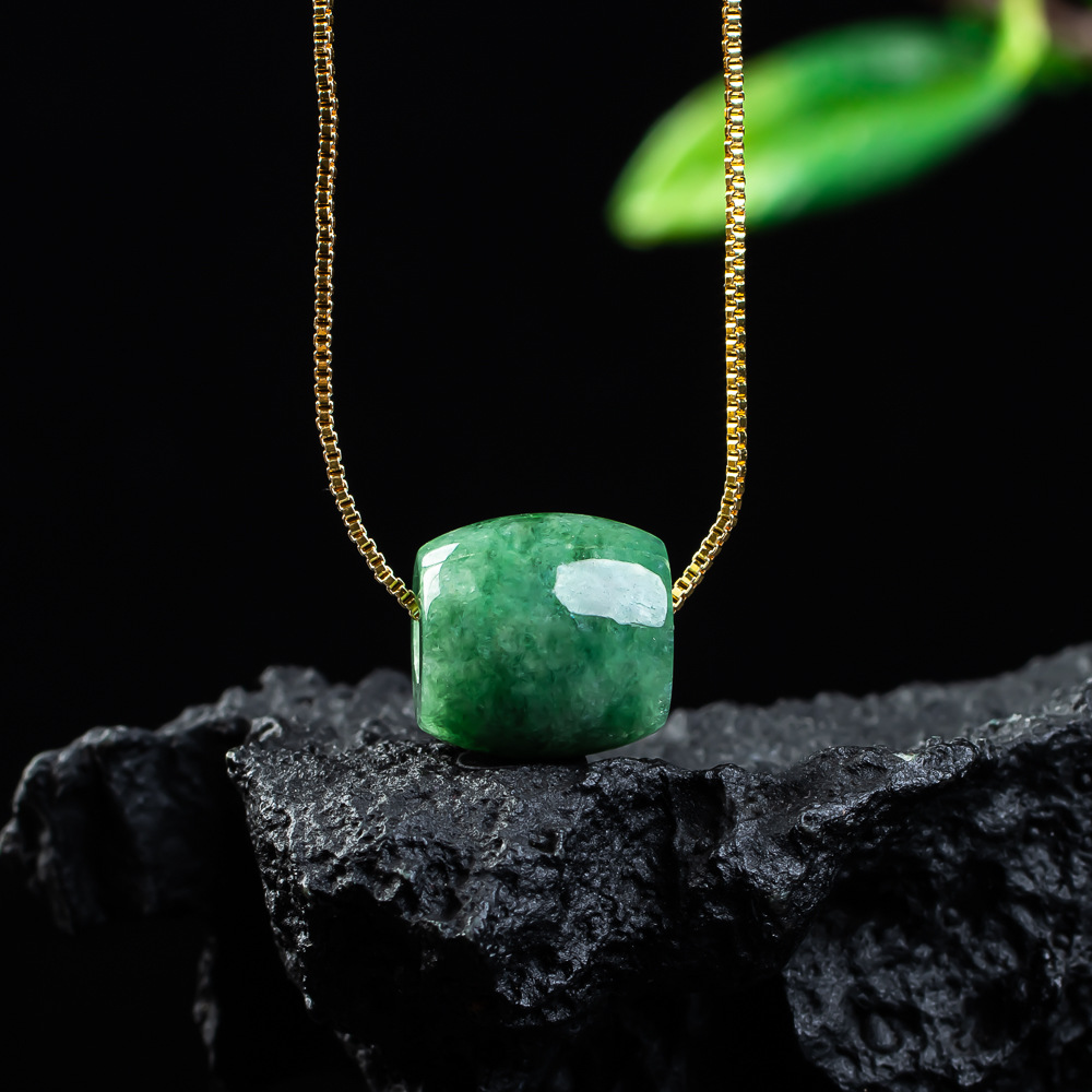 Natural Real Jade Bead Pendant - Vintage Fashion 评论和价格