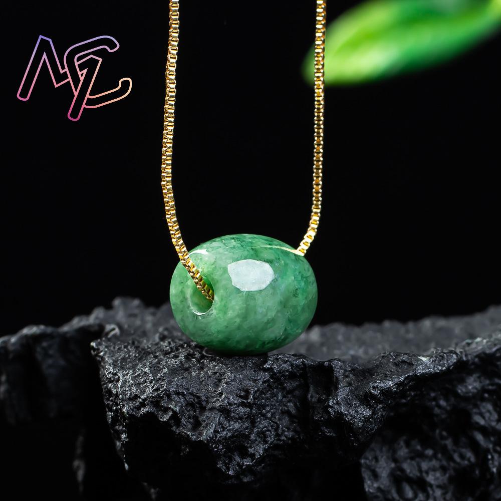 Natural Real Jade Bead Pendant - Vintage Fashion 评论和价格