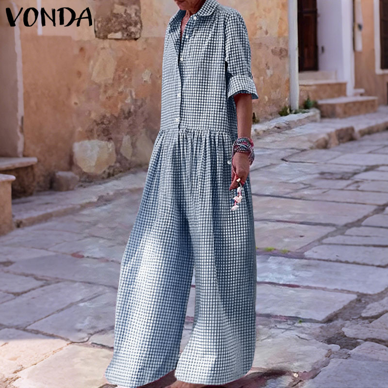Plus Size 5XL VONDA Vintage Ju - Vintage Fashion Plus Size 评论和价格