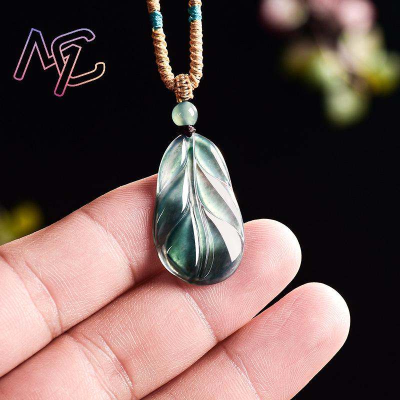 Myanmar Jadeite Leaf Pendant G - Vintage Fashion 评论和价格