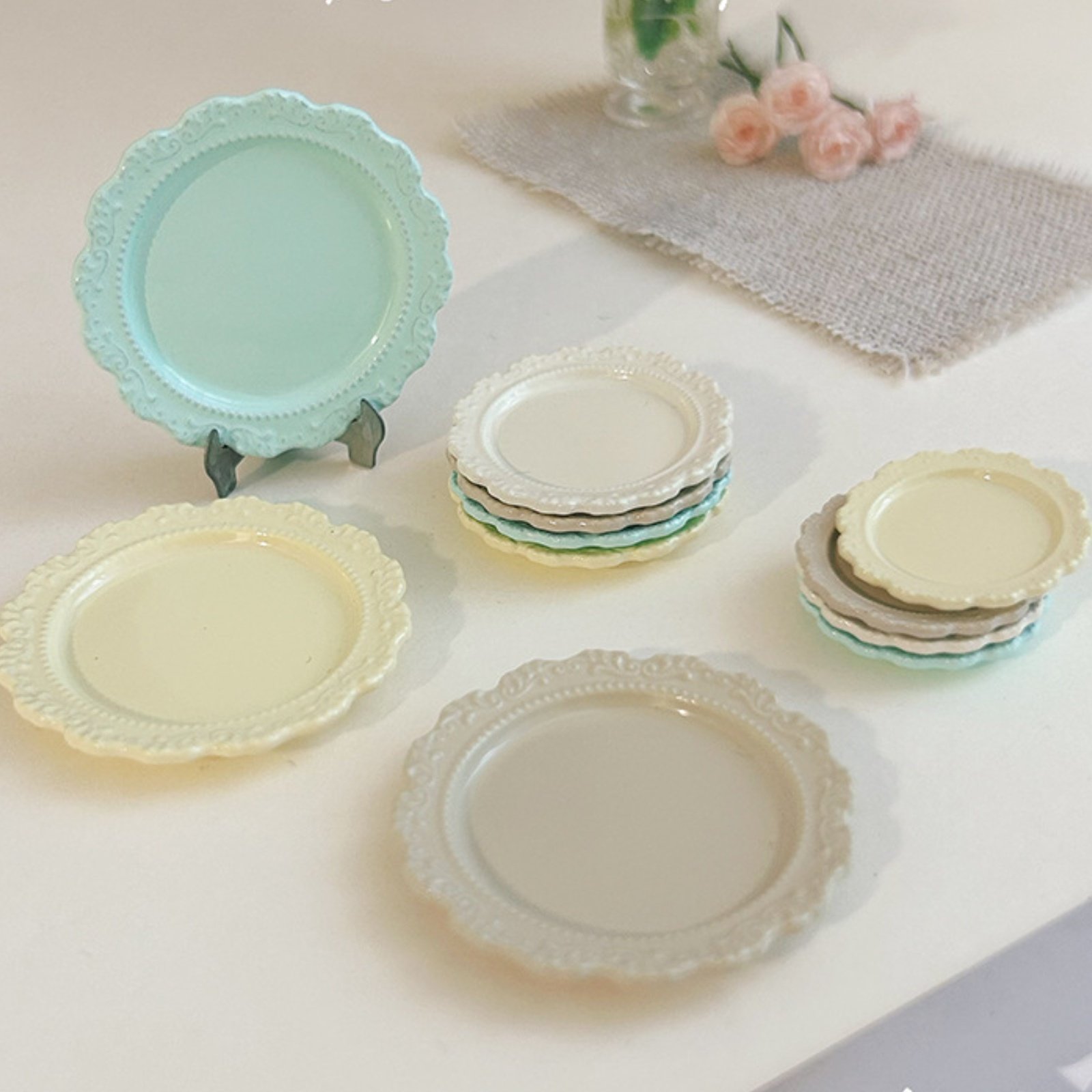 Miniature Dinner Plate Decorat - Vintage Fashion Plates Toy 评论和价格
