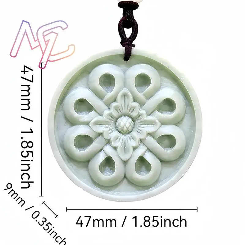 Natural Real Jade Flower Penda - Vintage Fashion 评论和价格