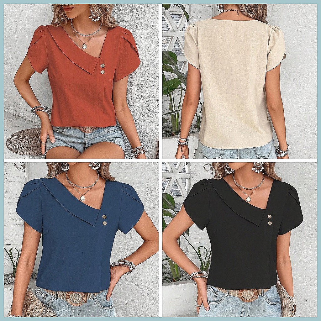 2024 Summer Vintage Solid Colo - Vintage Fashion For Women 评论和价格